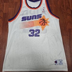 Champion Jason Kidd Phoenix Suns White Jersey with Purple and Orange